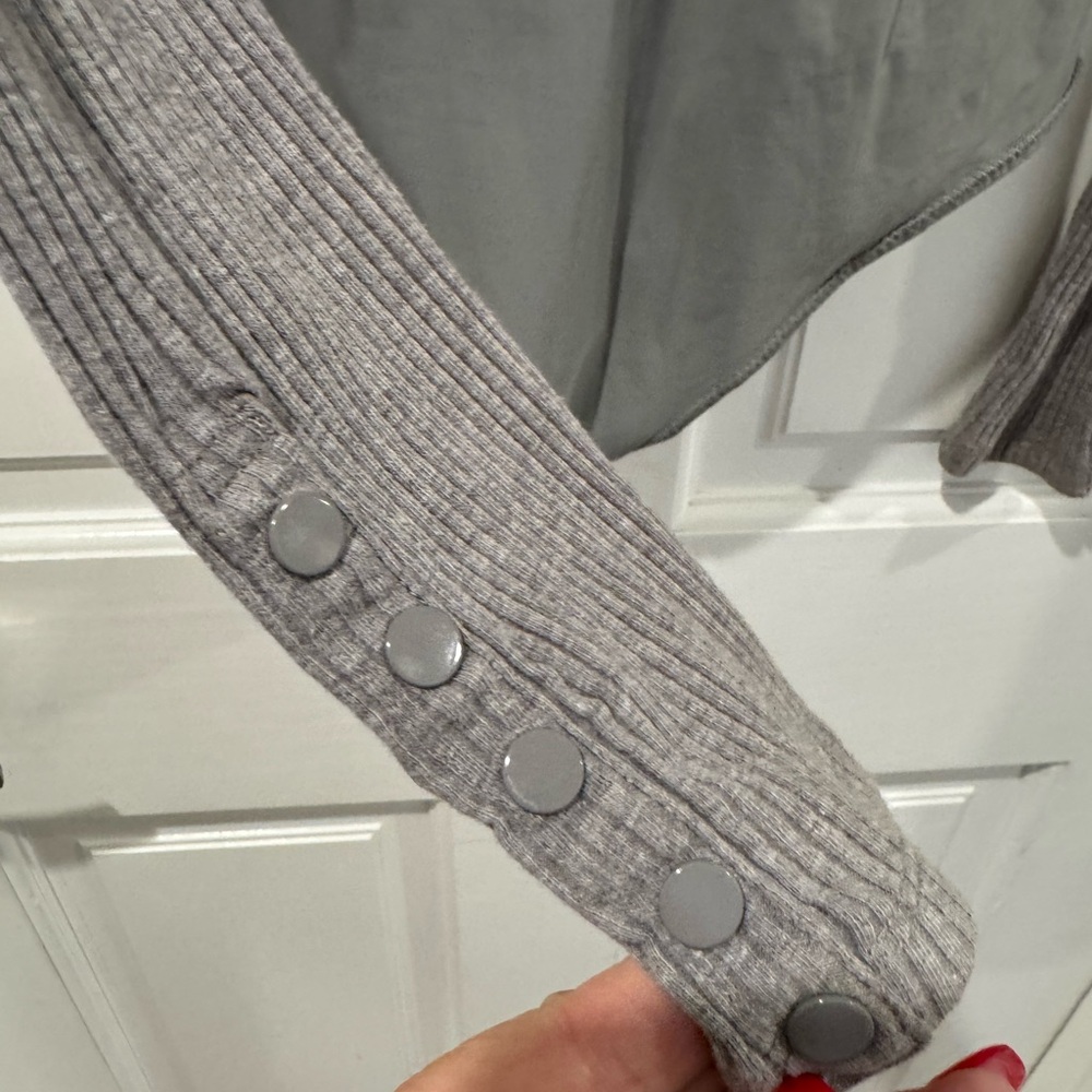 Gray Ribbed Turtleneck Bodysuit - Picture 4 of 6